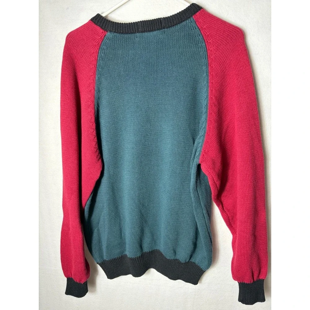 Vintage Izod Club 1992 US Open‎ Pebble Beach Golf Sweater Teal Red Mens S preppy